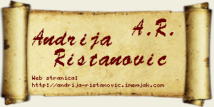 Andrija Ristanović vizit kartica